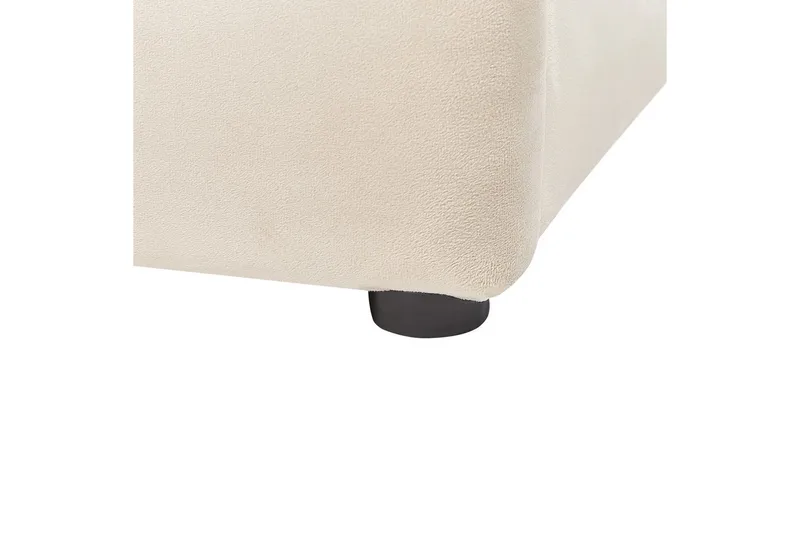 Seng med opbevaring Bousse - Beige/Fløjl, 180x200 cm - Møbler - Senge - Sengeramme & sengestel