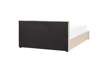 Seng med opbevaring Bousse - Beige/velour, 160x200 cm - Møbler - Senge - Sengeramme & sengestel