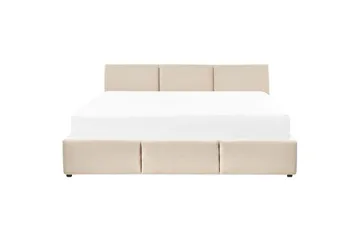 Seng med opbevaring Bousse - Beige/velour, 180x200 cm - Møbler - Senge - Sengeramme & sengestel