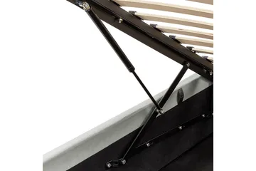 Seng med opbevaring Bousse - Grå/Fløjl, 160x200 cm - Møbler - Senge - Sengeramme & sengestel