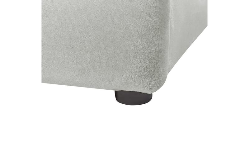 Seng med opbevaring Bousse - Grå/Fløjl, 160x200 cm - Møbler - Senge - Sengeramme & sengestel