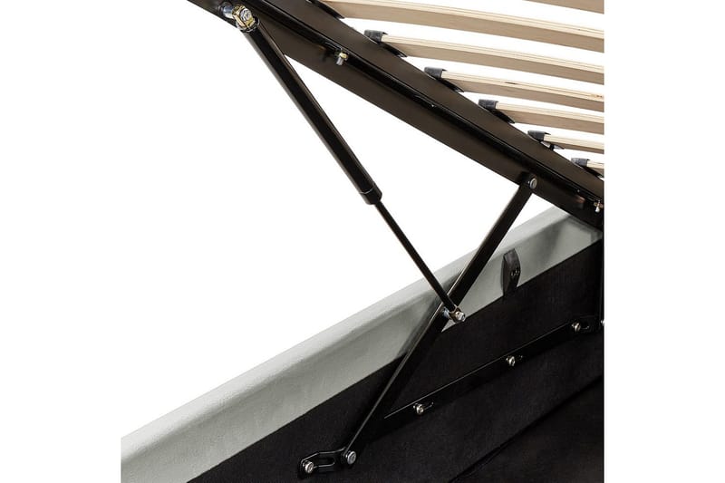 Seng med opbevaring Bousse - Grå/Fløjl, 160x200 cm - Møbler - Senge - Sengeramme & sengestel