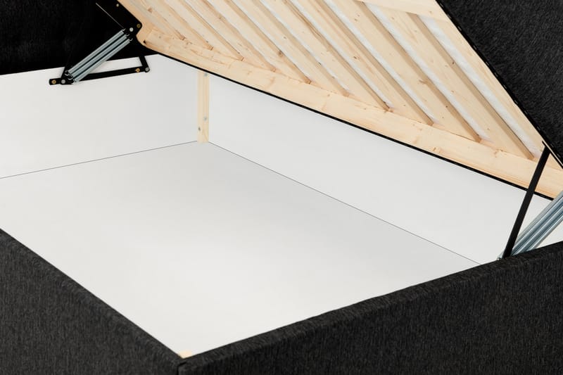 Boxy Box Bed 120x200 cm Komplet Sengepakke med Opbevaring - Sort/Grå - Møbler - Senge - Komplet sengepakke