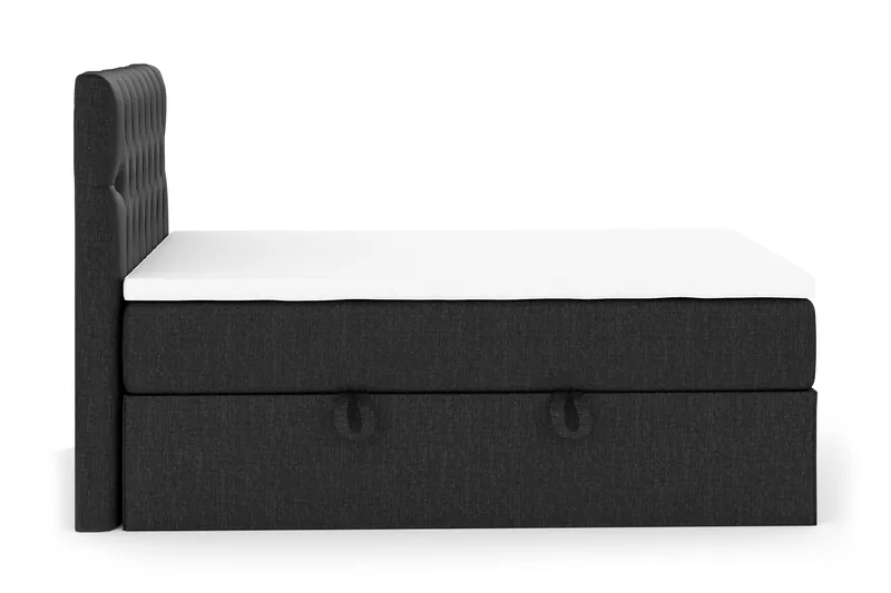 Boxy Box Bed 120x200 cm Komplet Sengepakke med Opbevaring - Sort/Grå - Møbler - Senge - Komplet sengepakke