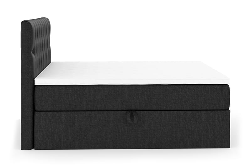 Boxy Box Bed 180x200 cm Komplet Sengepakke med Opbevaring - Sort/Grå - Møbler - Senge - Komplet sengepakke