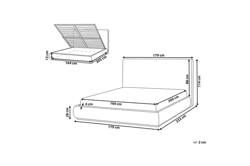 Seng med opbevaring Campagne - Beige, 160x200 cm - Møbler - Senge - Sengeramme & sengestel