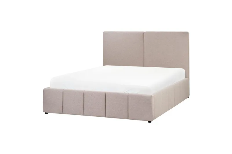 Seng med opbevaring Castelnavet - Beige, sort, 160x200 cm - Møbler - Senge - Sengeramme & sengestel