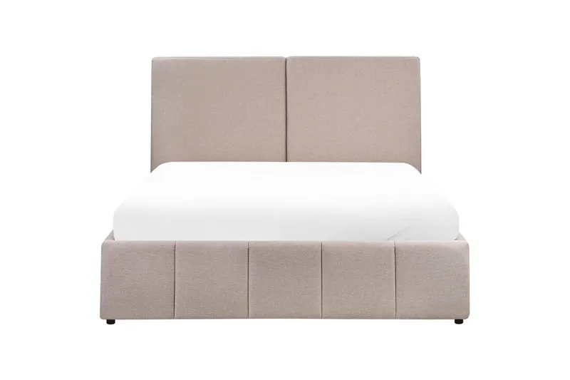 Seng med opbevaring Castelnavet - Beige, sort, 160x200 cm - Møbler - Senge - Sengeramme & sengestel