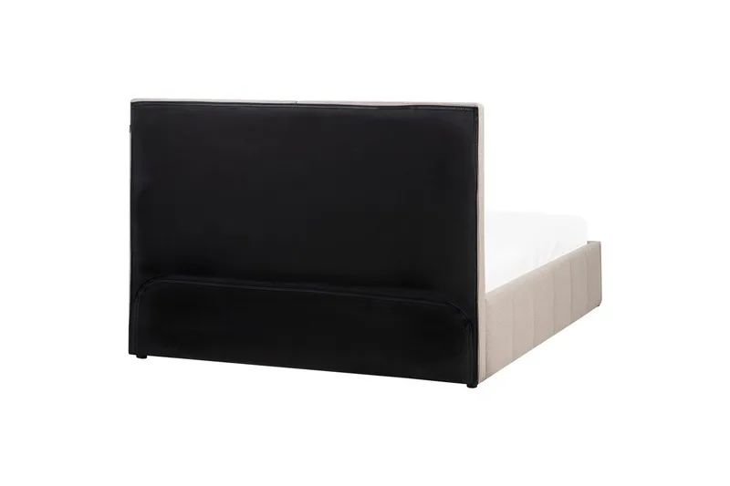 Seng med opbevaring Castelnavet - Beige, sort, 160x200 cm - Møbler - Senge - Sengeramme & sengestel