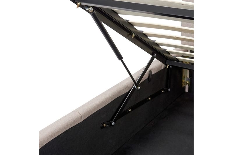 Seng med opbevaring Castelnavet - Beige, sort, 180x200 cm - Møbler - Senge - Sengeramme & sengestel