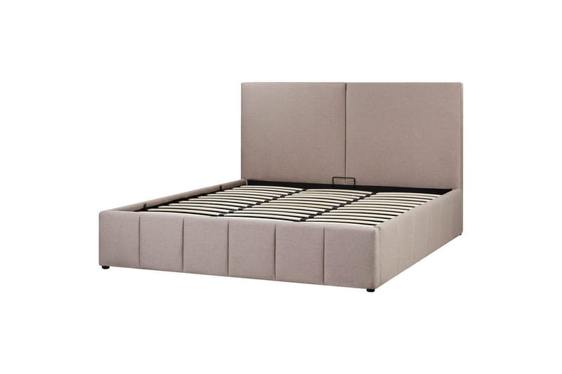 Seng med opbevaring Castelnavet - Beige, sort, 180x200 cm - Møbler - Senge - Sengeramme & sengestel