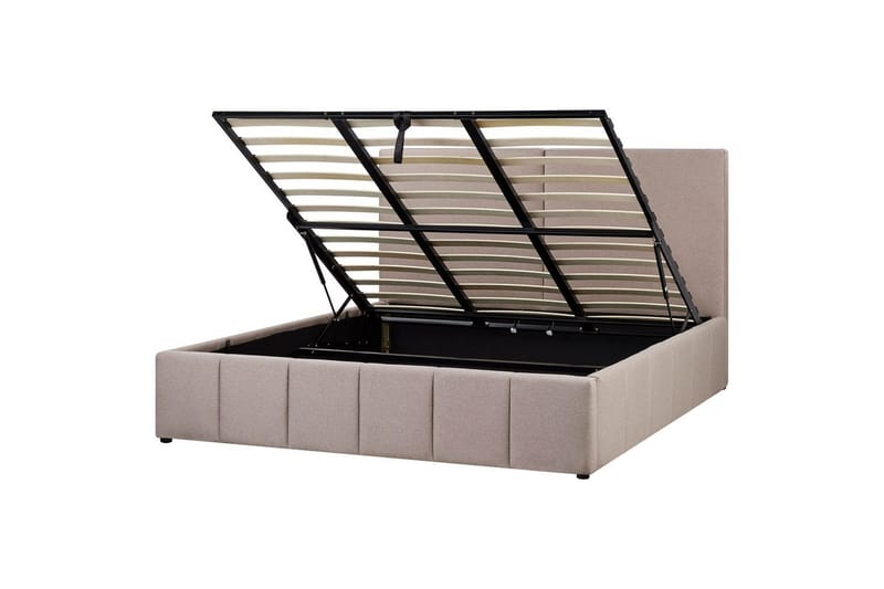 Seng med opbevaring Castelnavet - Beige, sort, 180x200 cm - Møbler - Senge - Sengeramme & sengestel