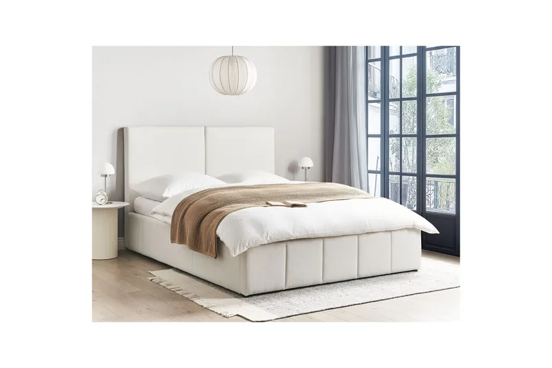 Seng med opbevaring Castelnavet - Hvid, Sort, 160x200 cm - Møbler - Senge - Sengeramme & sengestel