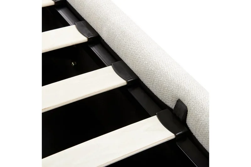 Seng med opbevaring Castelnavet - Hvid, Sort, 160x200 cm - Møbler - Senge - Sengeramme & sengestel