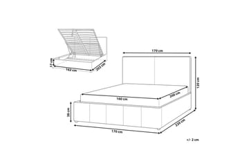 Seng med opbevaring Castelnavet - Hvid, Sort, 160x200 cm - Møbler - Senge - Sengeramme & sengestel