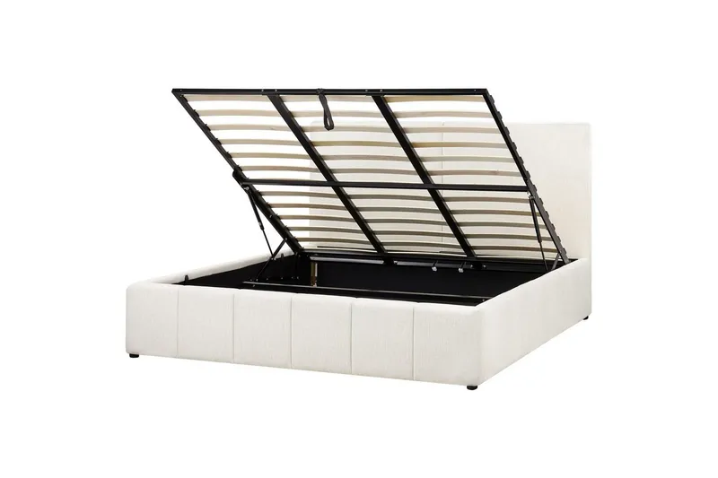 Seng med opbevaring Castelnavet - Hvid, Sort, 180x200 cm - Møbler - Senge - Sengeramme & sengestel