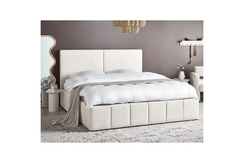 Seng med opbevaring Castelnavet - Hvid, Sort, 180x200 cm - Møbler - Senge - Sengeramme & sengestel