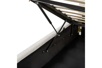 Seng med opbevaring Castelnavet - Hvid, Sort, 180x200 cm - Møbler - Senge - Sengeramme & sengestel