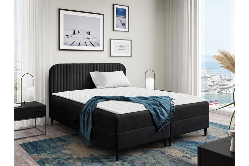 Celestine Opbevaringsseng 120x200 cm - Brun/Sort - Møbler - Senge - Seng med opbevaring