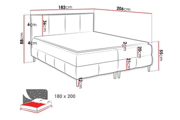 Celestine Opbevaringsseng 180x200 cm - Hvid - Møbler - Senge - Seng med opbevaring