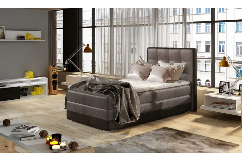 Damion Opbevaringsseng 90x200 cm venstre - Brun - Møbler - Senge - Seng med opbevaring