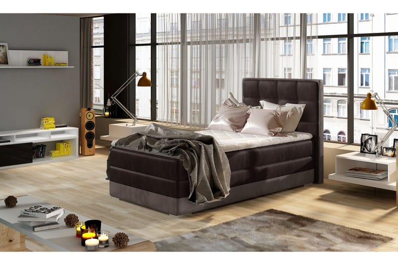 Damion Opbevaringsseng 90x200 cm venstre, Brun