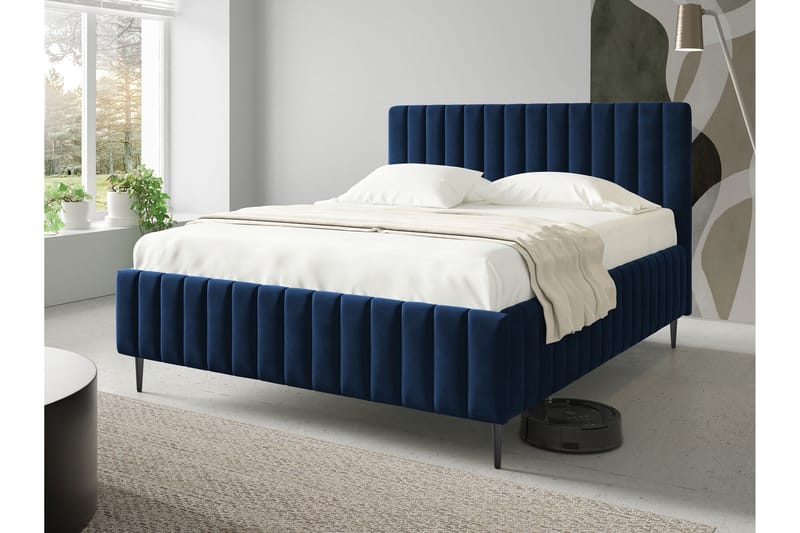 Desio Opbevaringsseng 140x200 cm - Blå - Møbler - Senge - Seng med opbevaring