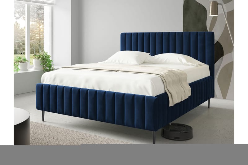 Desio Opbevaringsseng 160x200 cm - Blå - Møbler - Senge - Seng med opbevaring