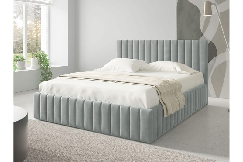 Desio Opbevaringsseng 160x200 cm - Grå - Møbler - Senge - Seng med opbevaring
