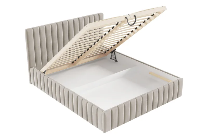 Desio Opbevaringsseng 180x200 cm - Beige/Grå - Møbler - Senge - Seng med opbevaring