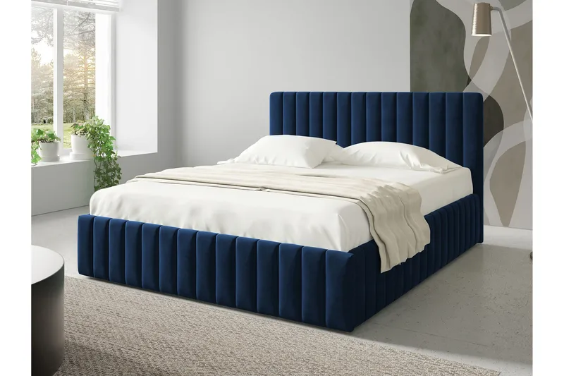 Desio Opbevaringsseng 180x200 cm - Blå - Møbler - Senge - Seng med opbevaring