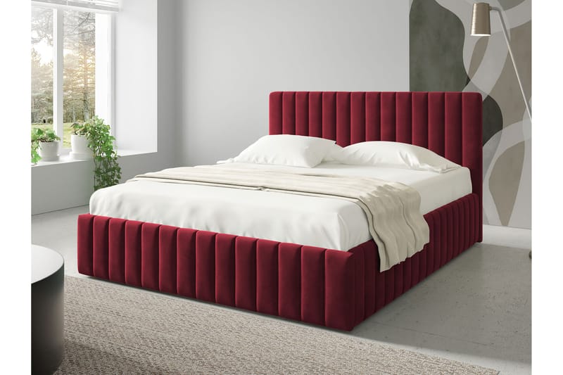 Desio Opbevaringsseng 180x200 cm - Rød - Møbler - Senge - Seng med opbevaring