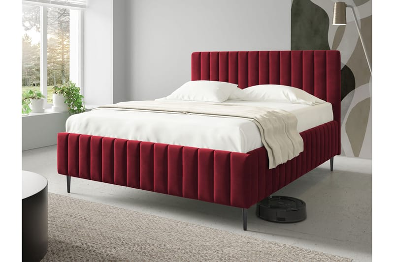 Desio Opbevaringsseng 180x200 cm - Rød - Møbler - Senge - Seng med opbevaring