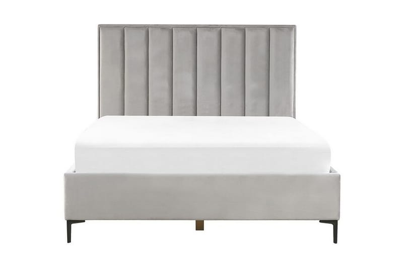 Dobbeltseng med opbevaring 140x200 cm grå SEZANNE, Grå