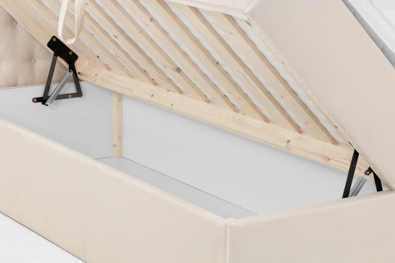 Boxy Box Bed 160x200 cm Seng med Opbevaring - Beige - Møbler - Senge - Seng med opbevaring - Dobbeltseng med opbevaring