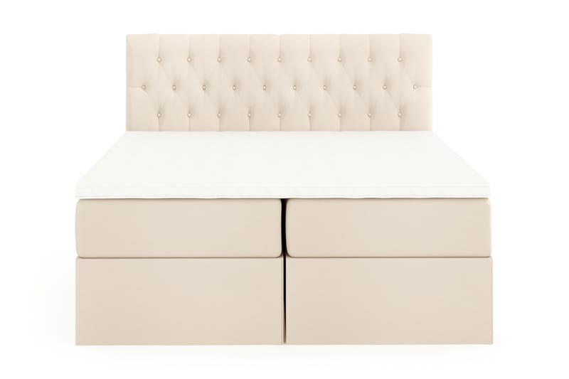 Boxy Box Bed 160x200 cm Seng med Opbevaring - Beige - Møbler - Senge - Seng med opbevaring - Dobbeltseng med opbevaring