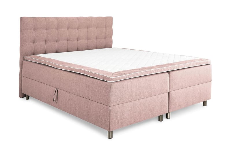Montana Dobbeltseng med Opbevaring 160x200 cm - Lyserød - Møbler - Senge - Komplet sengepakke
