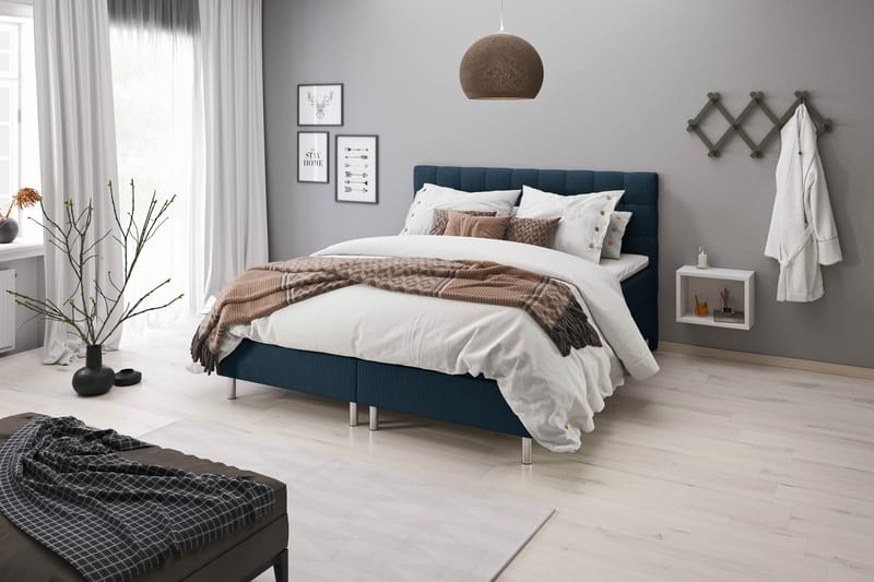 Montana Komplet Sengpakke med Opbevaring 120x200 cm - Mørkeblå - Møbler - Senge - Komplet sengepakke