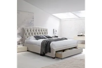Natalia Sengeramme med Opbevaringsskuffe 160x200 cm - Beige - Møbler - Senge - Sengeramme & sengestel