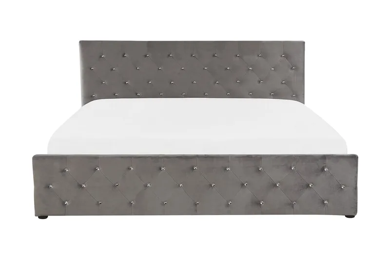 Saleux Opbevaringsseng 180x200 cm, Velour/Grå