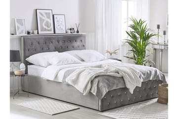 Saleux Opbevaringsseng 180x200 cm - Velour/Grå - Møbler - Senge - Sengeramme & sengestel