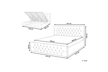 Saleux Opbevaringsseng 180x200 cm - Velour/Grå - Møbler - Senge - Sengeramme & sengestel