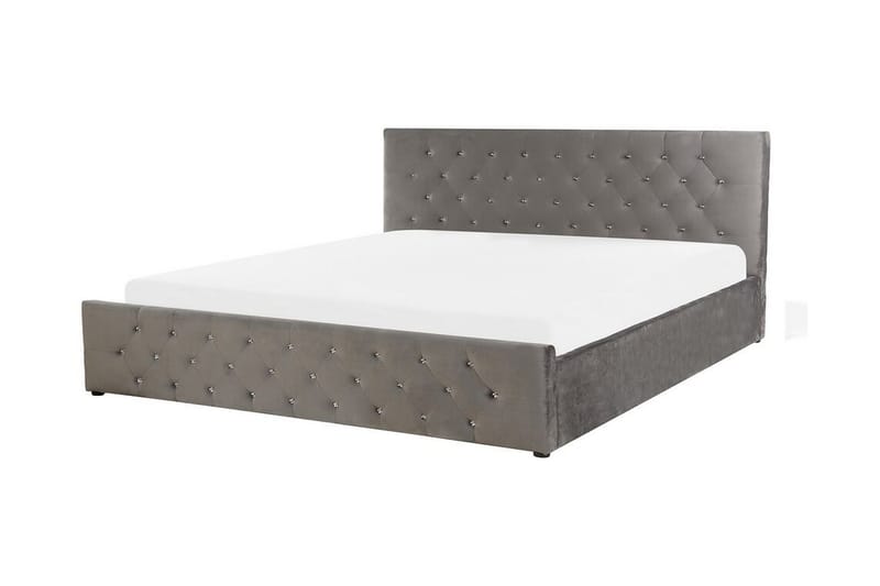 Saleux Opbevaringsseng 180x200 cm - Velour/Grå - Møbler - Senge - Sengeramme & sengestel