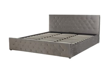 Saleux Opbevaringsseng 180x200 cm - Velour/Grå - Møbler - Senge - Sengeramme & sengestel