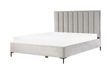 Dobbeltseng med rattan 180x200 cm SEZANNE - Grå - Møbler - Senge - Seng med opbevaring