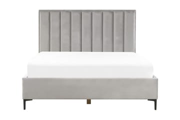 Dobbeltseng med rattan 180x200 cm SEZANNE - Grå - Møbler - Senge - Seng med opbevaring