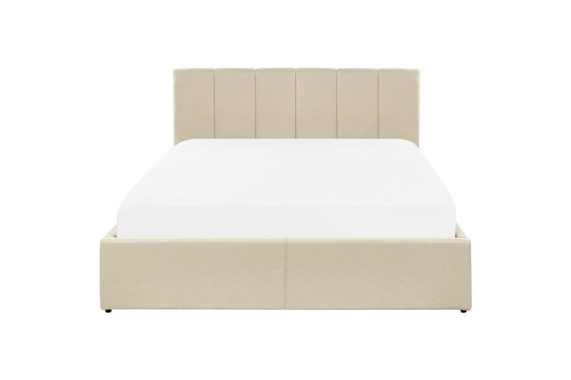 Seng med opbevaring Dreux - Beige, sort, 140x200 cm - Møbler - Senge - Sengeramme & sengestel