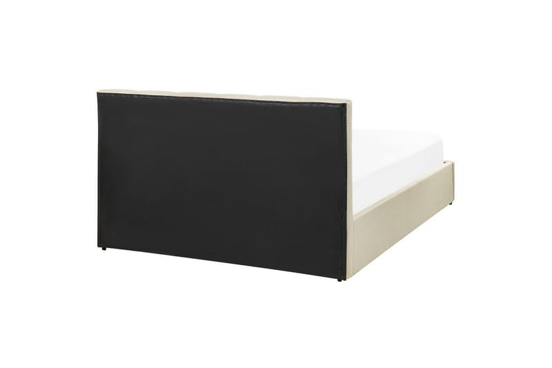 Seng med opbevaring Dreux - Beige, sort, 140x200 cm - Møbler - Senge - Sengeramme & sengestel