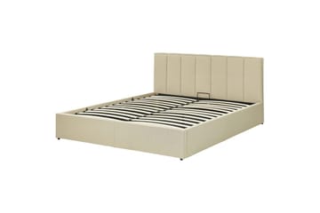 Seng med opbevaring Dreux - Beige, sort, 160x200 cm - Møbler - Senge - Sengeramme & sengestel
