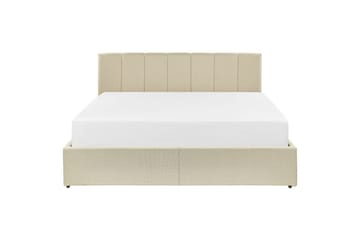 Seng med opbevaring Dreux - Beige, sort, 160x200 cm - Møbler - Senge - Sengeramme & sengestel